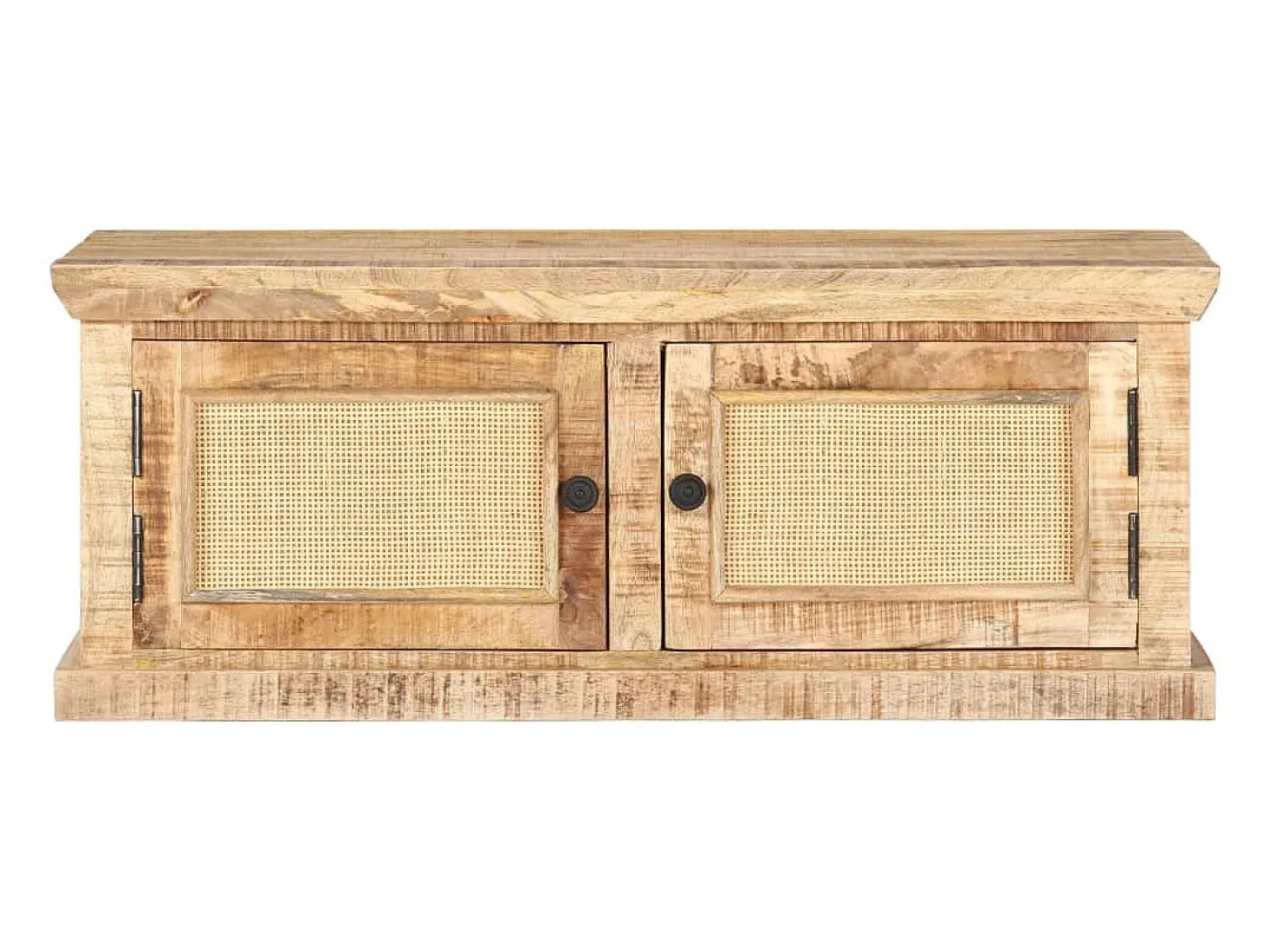 Mesa de centro madera maciza de mango caña natural 90x50x35 cm