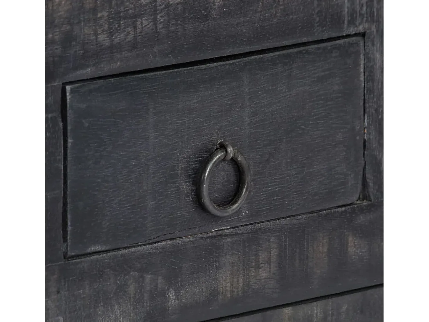 Mesa de centro madera maciza de mango negro 65x65x30 cm