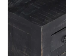 Mesa de centro madera maciza de mango negro 65x65x30 cm