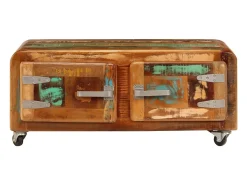 Mesa de centro madera maciza reciclada 85x55x40 cm