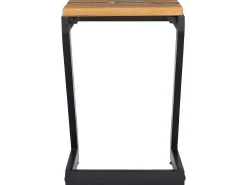 Mesa de centro madera maciza de teca y polirresina 30x30x50 cm ES95021