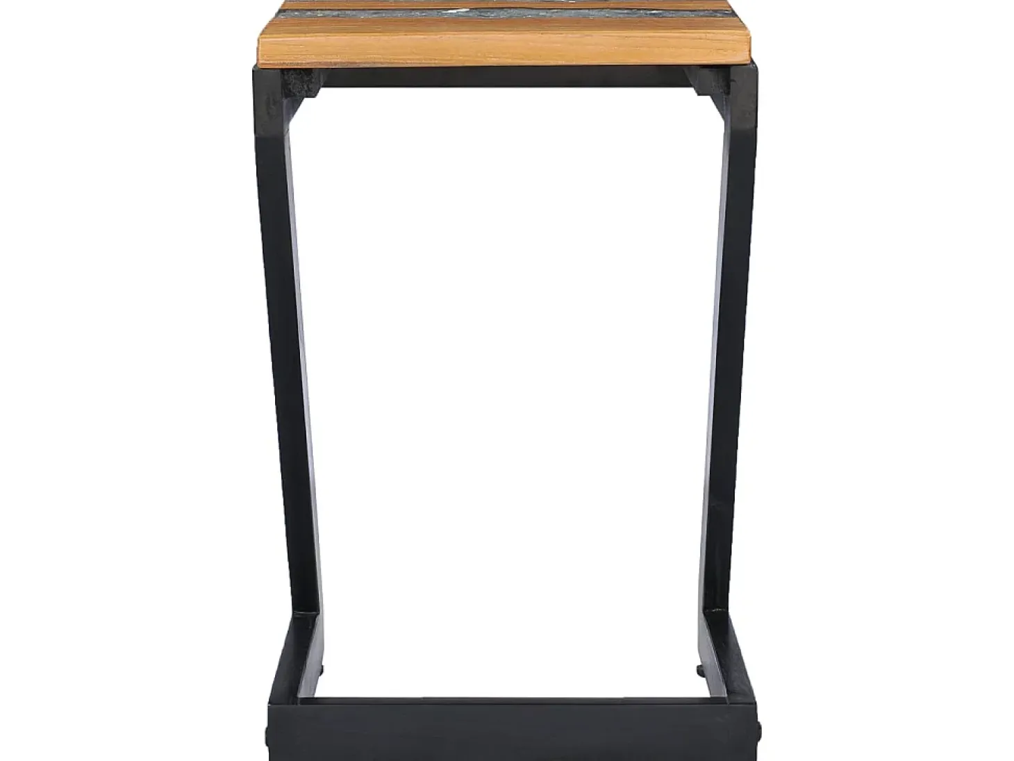 Mesa de centro madera maciza de teca y polirresina 30x30x50 cm ES95021