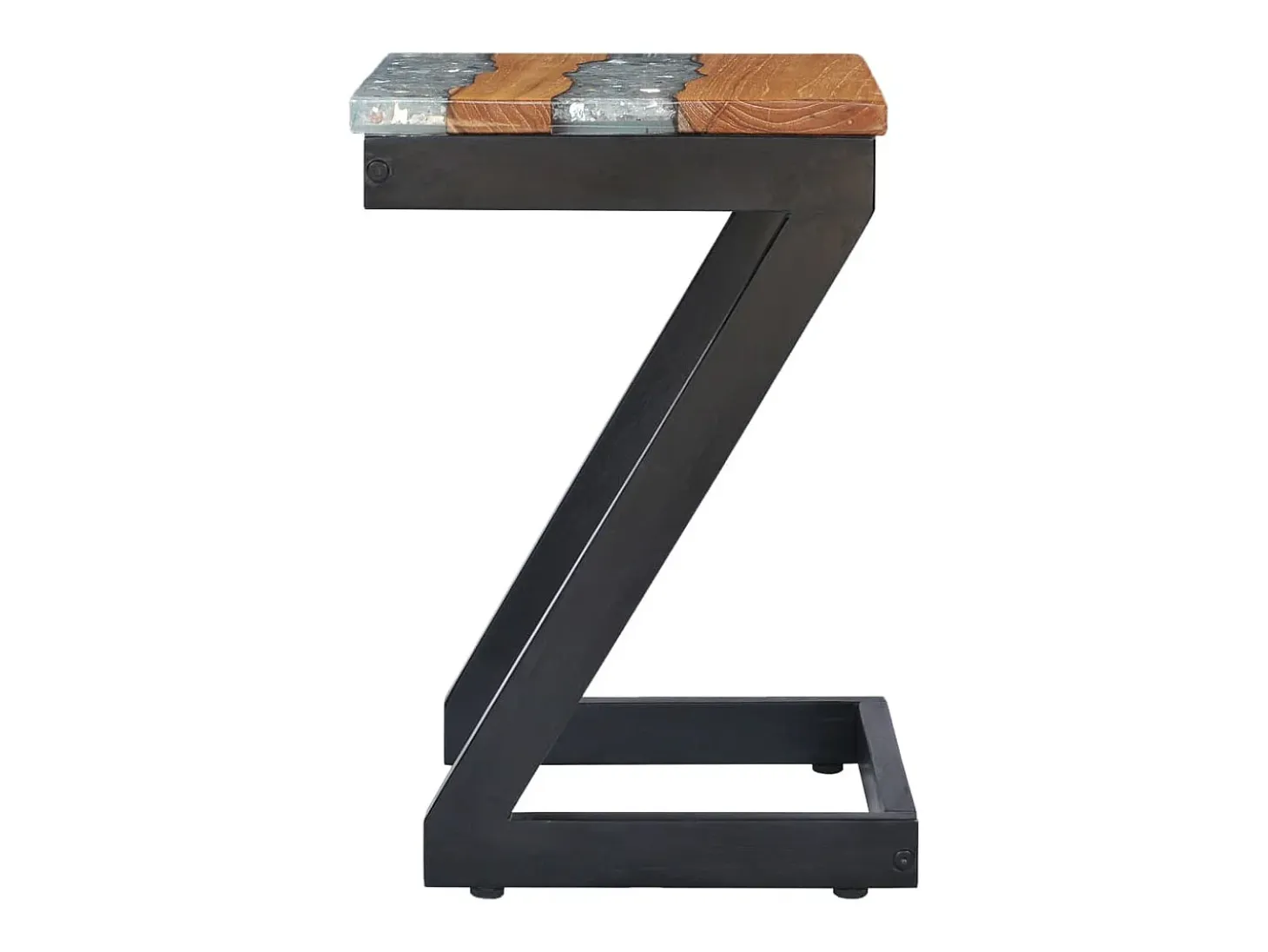 Mesa de centro madera maciza de teca y polirresina 30x30x50 cm ES95021