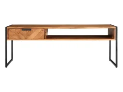 Mesa de centro madera maciza acacia 110x55x40 cm