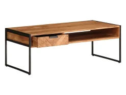 Mesa de centro madera maciza acacia 110x55x40 cm
