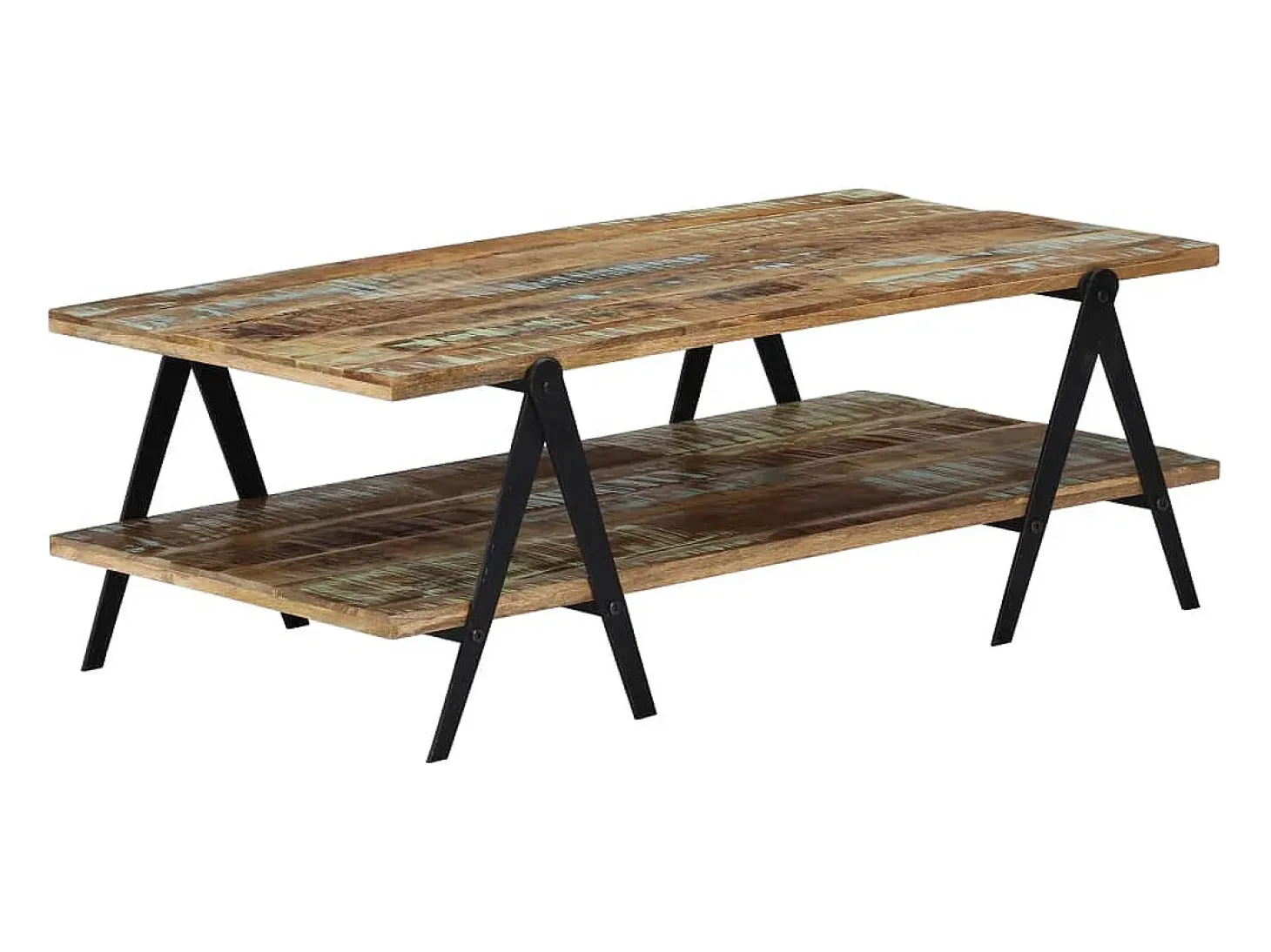 Mesa de centro madera maciza reciclada 115x60x40 cm