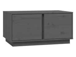 Mesa de centro madera maciza de pino gris 80x50x40 cm