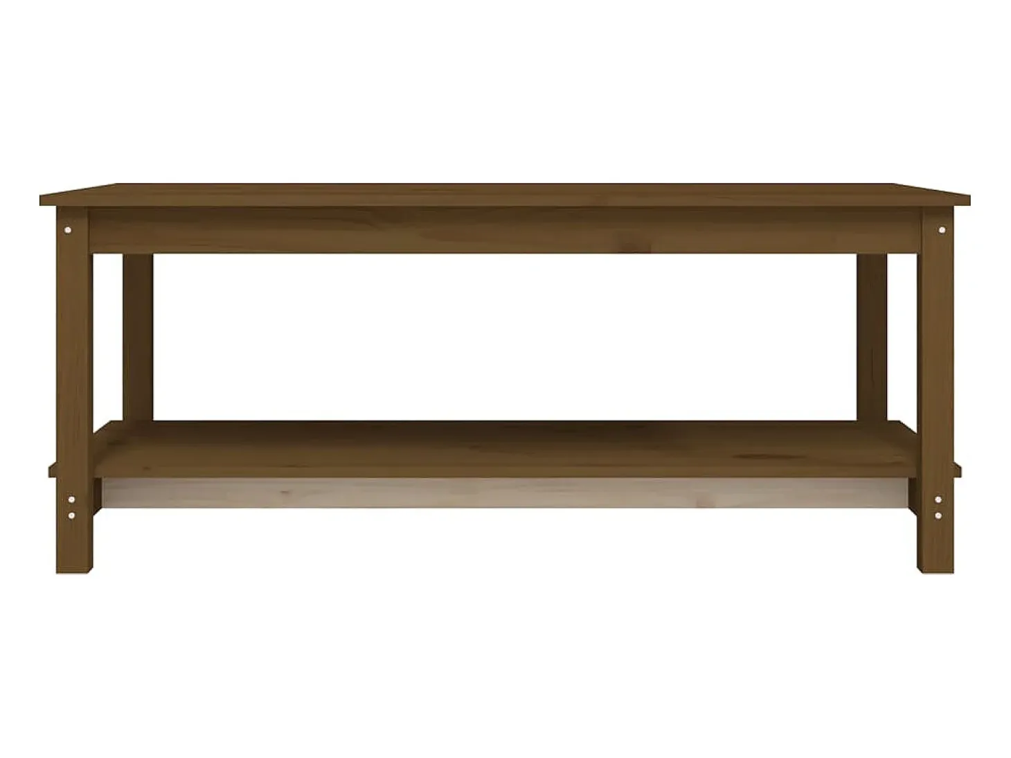 Mesa de centro madera maciza de pino marrón miel 110x55x45 cm