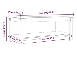 Mesa de centro madera maciza de pino marrón miel 110x55x45 cm