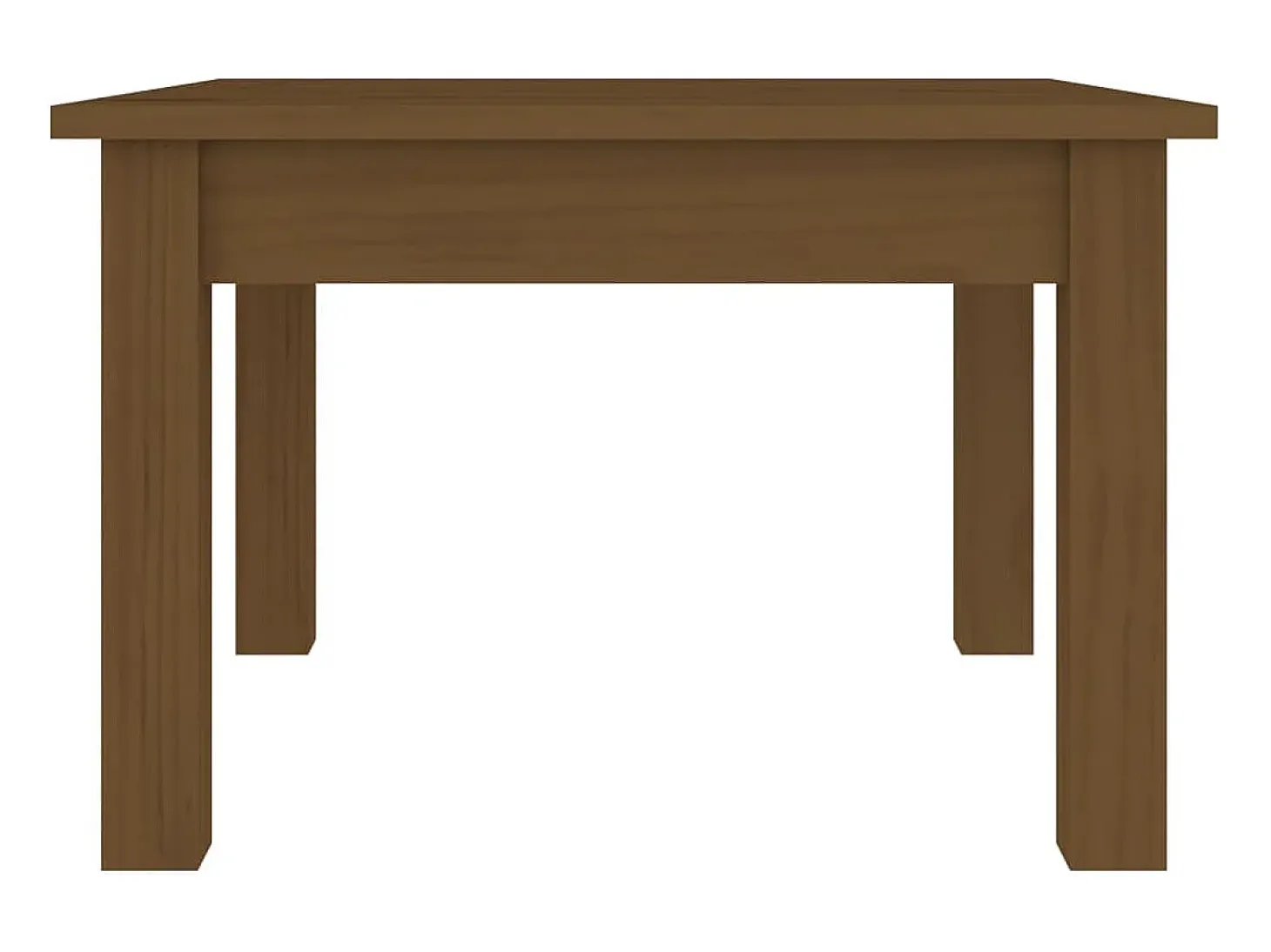 Mesa de centro madera maciza de pino marrón miel 45x45x30 cm