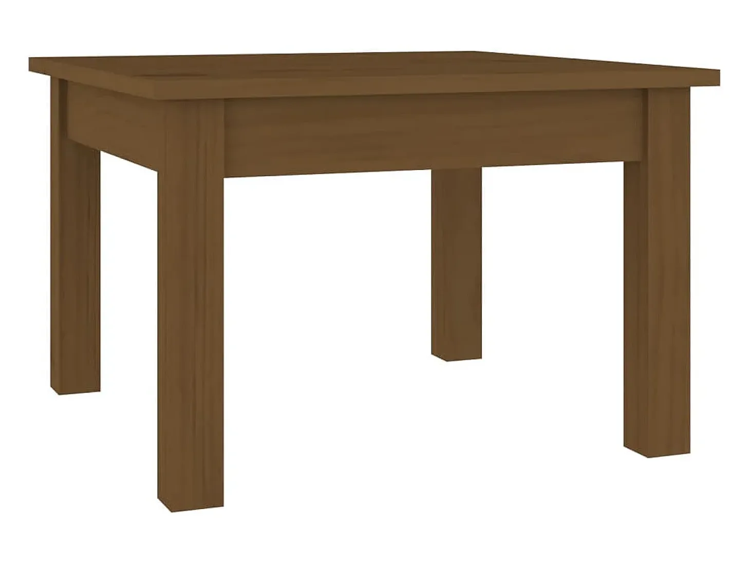 Mesa de centro madera maciza de pino marrón miel 45x45x30 cm