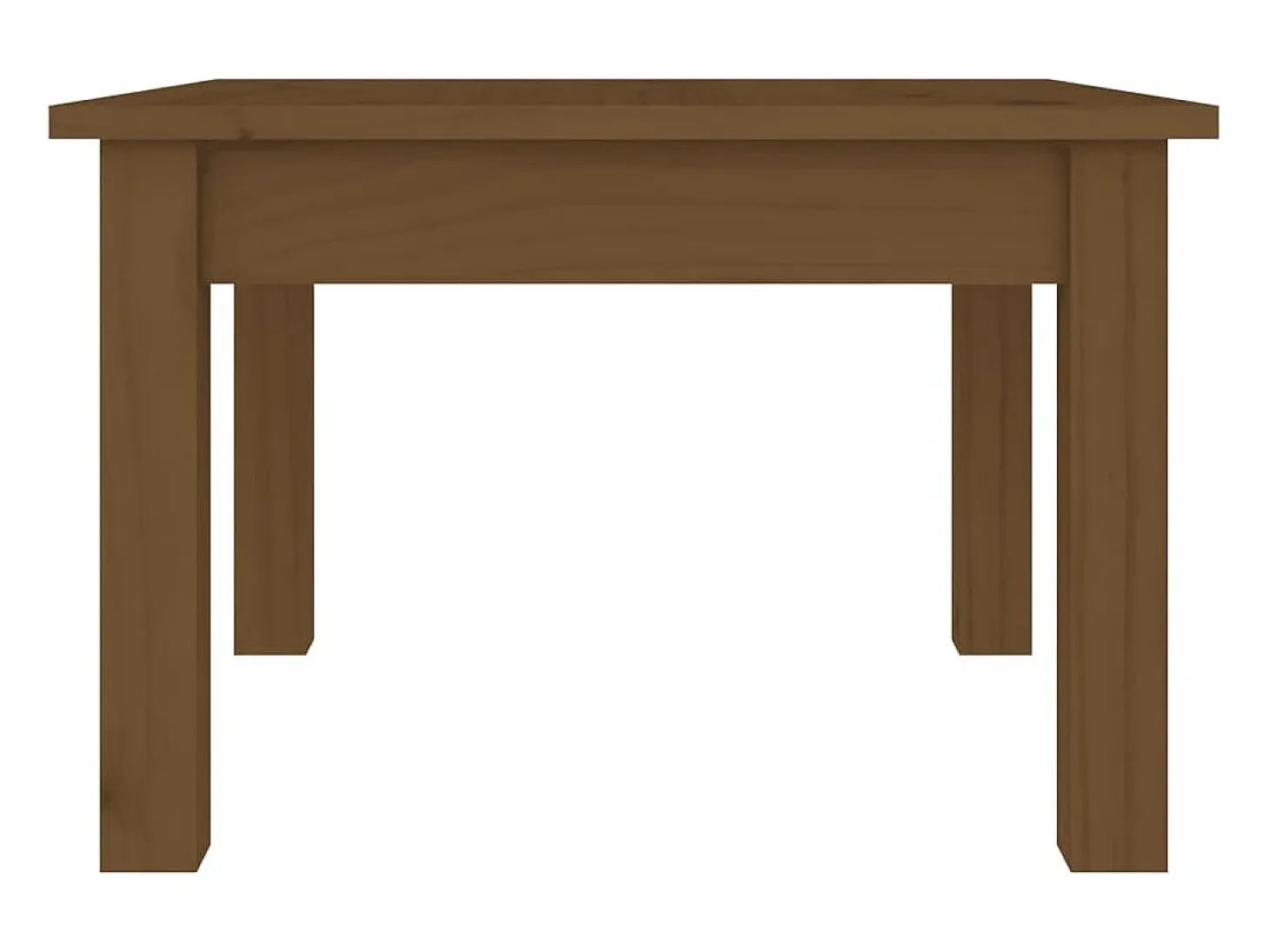 Mesa de centro madera maciza de pino marrón miel 45x45x30 cm