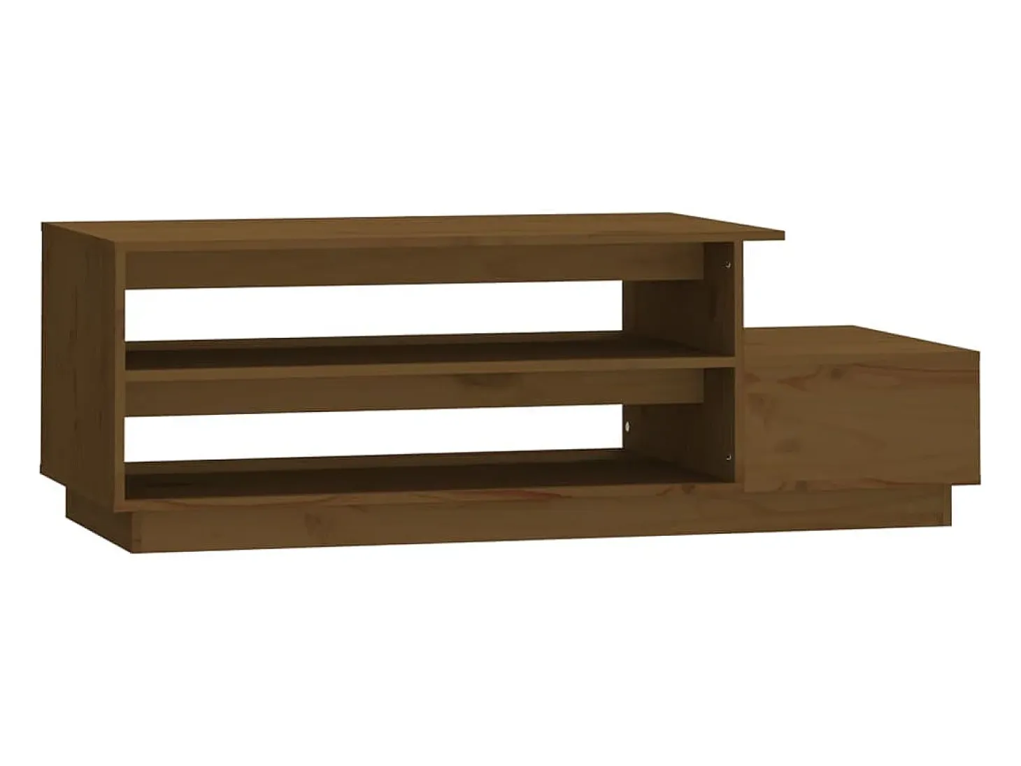 Mesa de centro madera maciza de pino marrón miel 120x50x40,5 cm