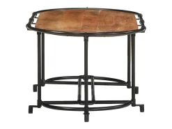 Mesa de centro madera maciza acacia 110x55x40 cm