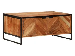 Mesa de centro madera maciza de acacia 90x55x40 cm