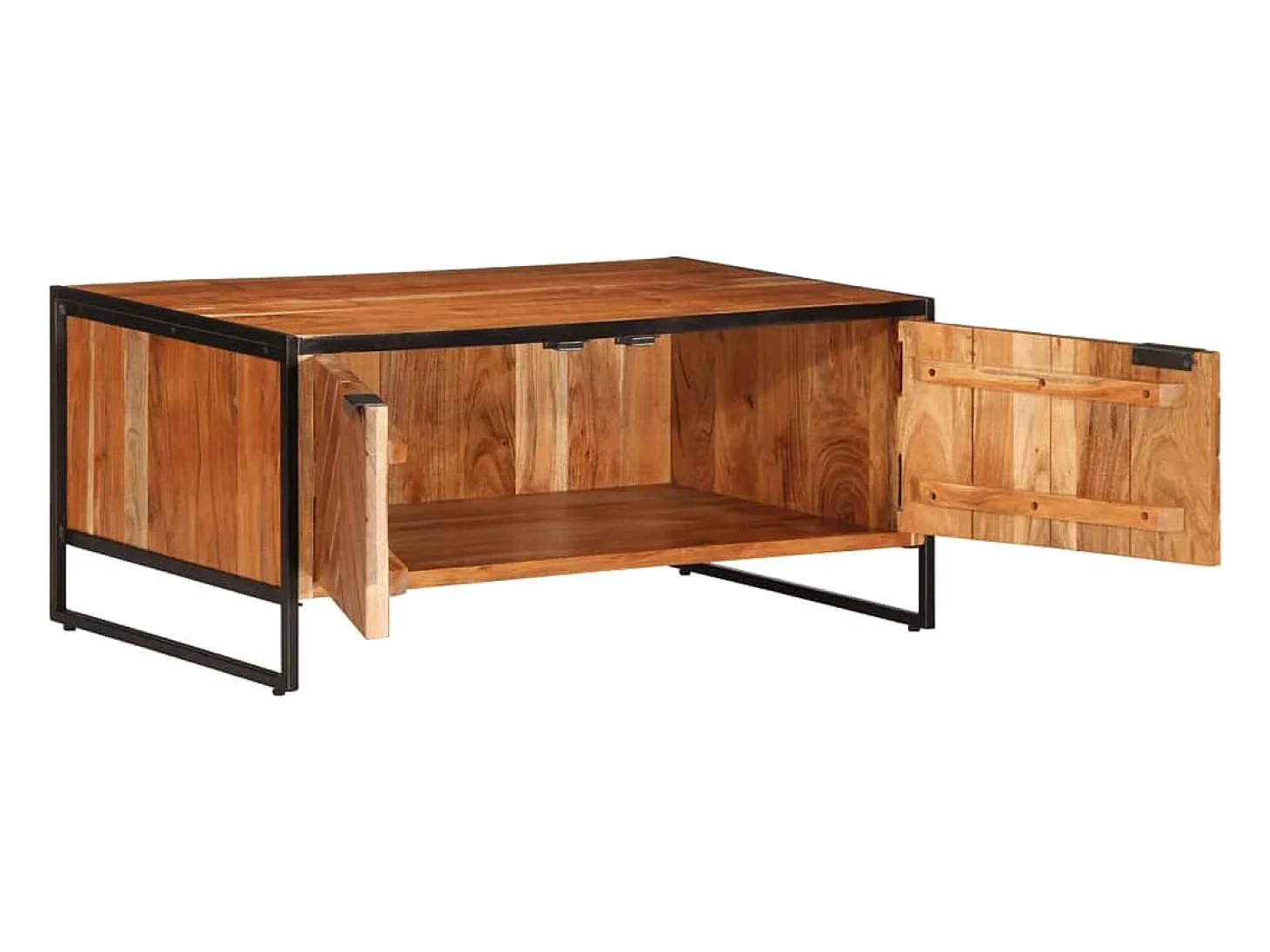 Mesa de centro madera maciza de acacia 90x55x40 cm