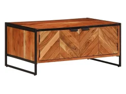 Mesa de centro madera maciza de acacia 90x55x40 cm