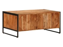 Mesa de centro madera maciza de acacia 90x55x40 cm