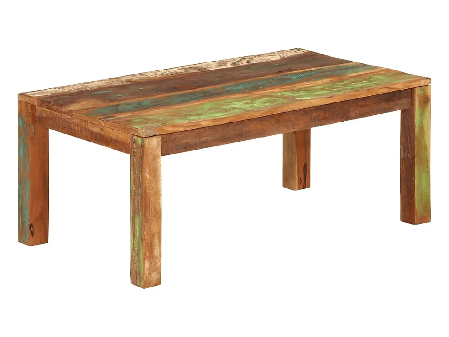 Mesa de centro madera maciza reciclada 100x55x40 cm