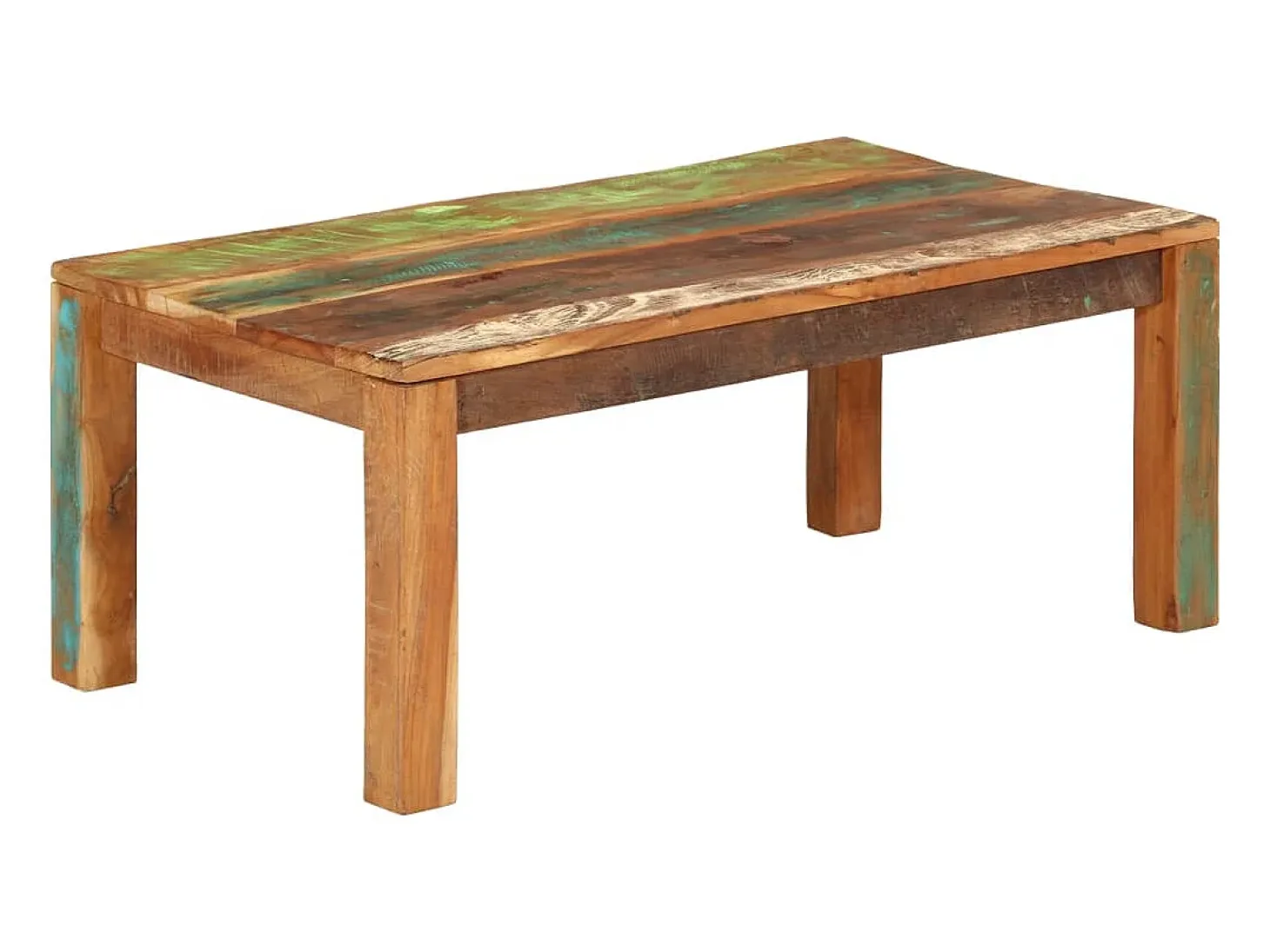 Mesa de centro madera maciza reciclada 100x55x40 cm
