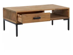 Mesa de centro madera maciza pino reciclada 90x50x35 cm