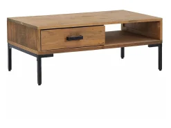 Mesa de centro madera maciza pino reciclada 90x50x35 cm
