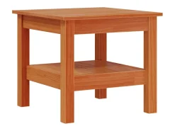 Mesa de centro madera maciza de pino marrón cera 45x45x40 cm