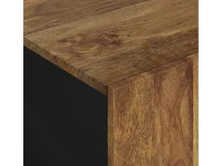 Mesa de centro madera maciza mango y contrachapada 100x54x40 cm