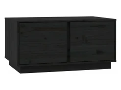Mesa de centro madera maciza de pino negro 80x50x40 cm