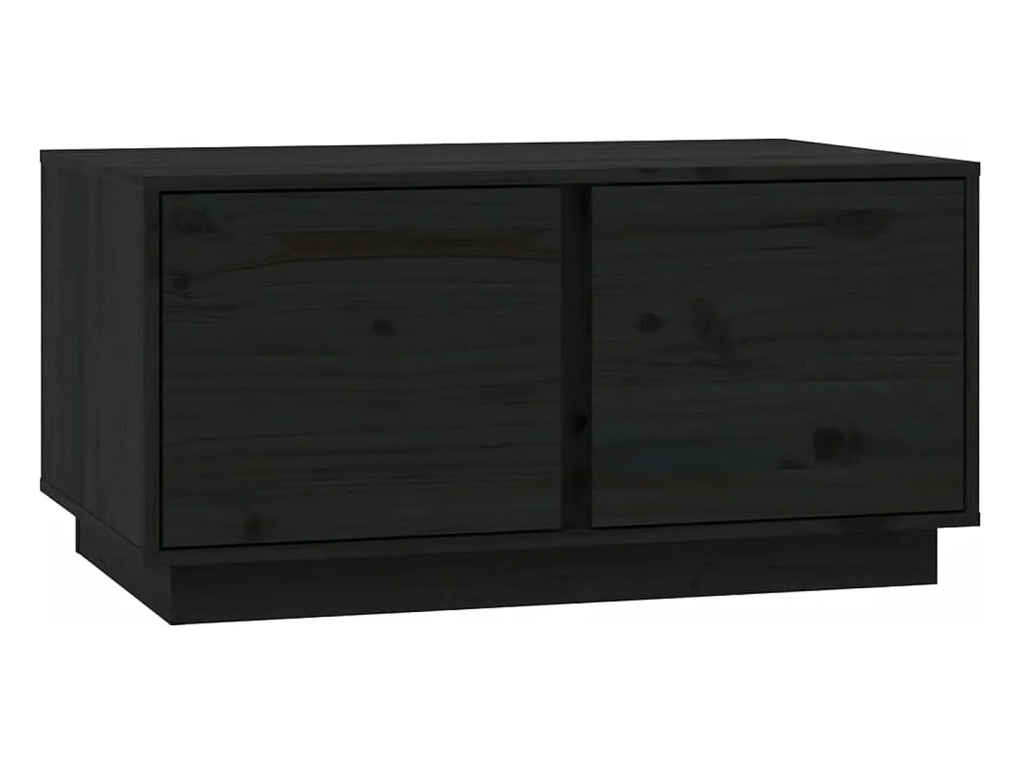 Mesa de centro madera maciza de pino negro 80x50x40 cm