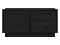 Mesa de centro madera maciza de pino negro 80x50x40 cm