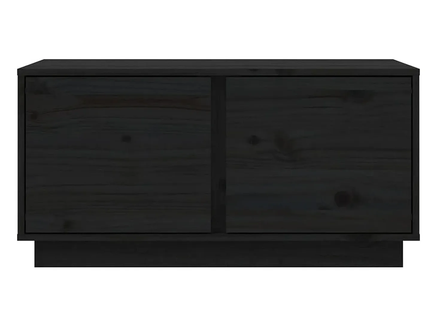 Mesa de centro madera maciza de pino negro 80x50x40 cm