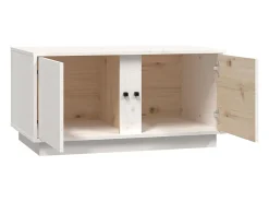 Mesa de centro madera maciza de pino blanco 80x50x40 cm