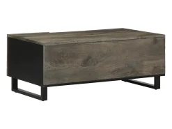 Mesa de centro madera maciza de mango negra 100x54x40 cm