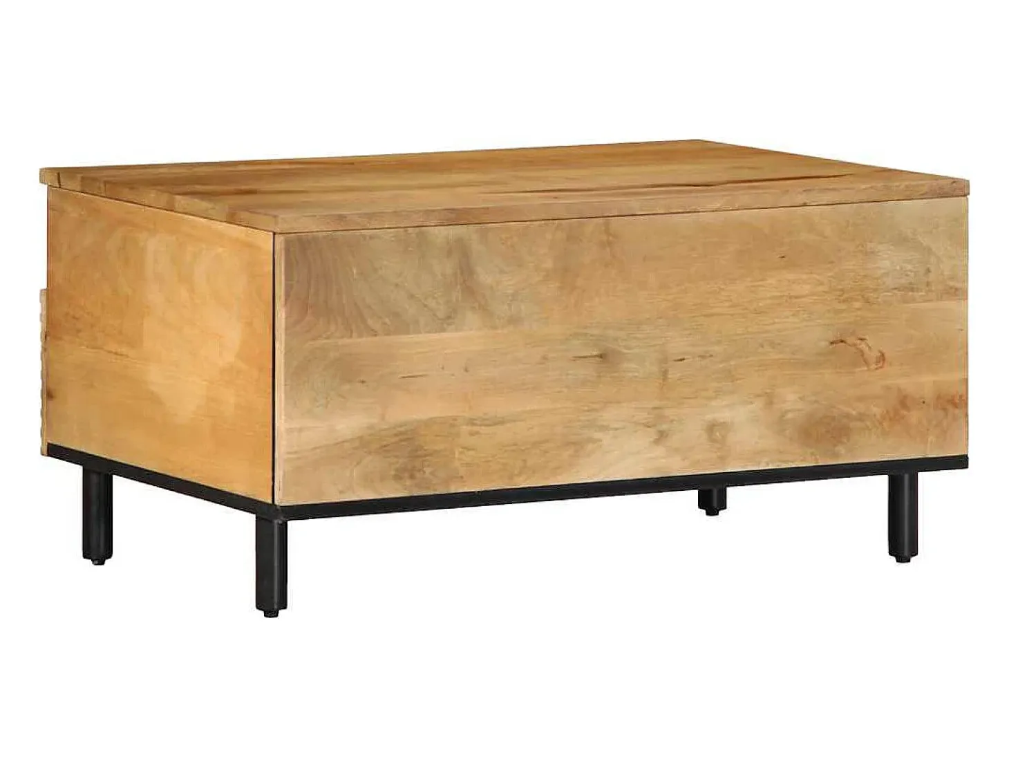 Mesa de centro madera maciza de mango marrón 80x54x40 cm