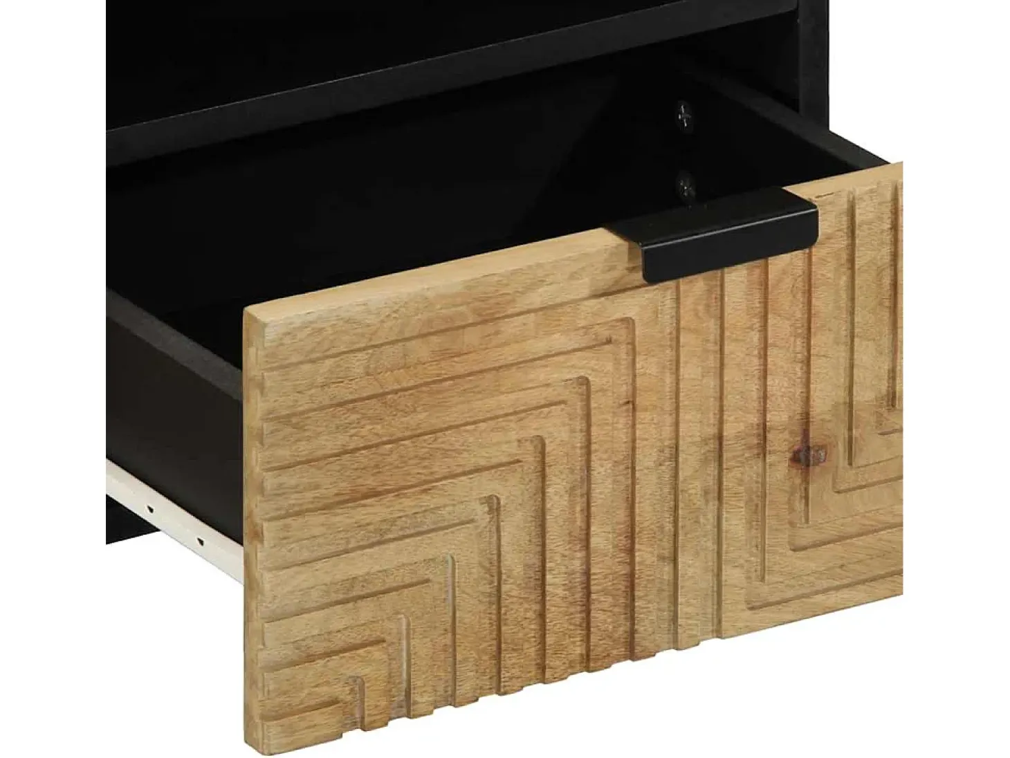 Mesa de centro madera maciza de mango marrón 80x54x40 cm