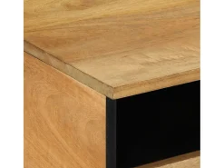 Mesa de centro madera maciza de mango marrón 80x54x40 cm