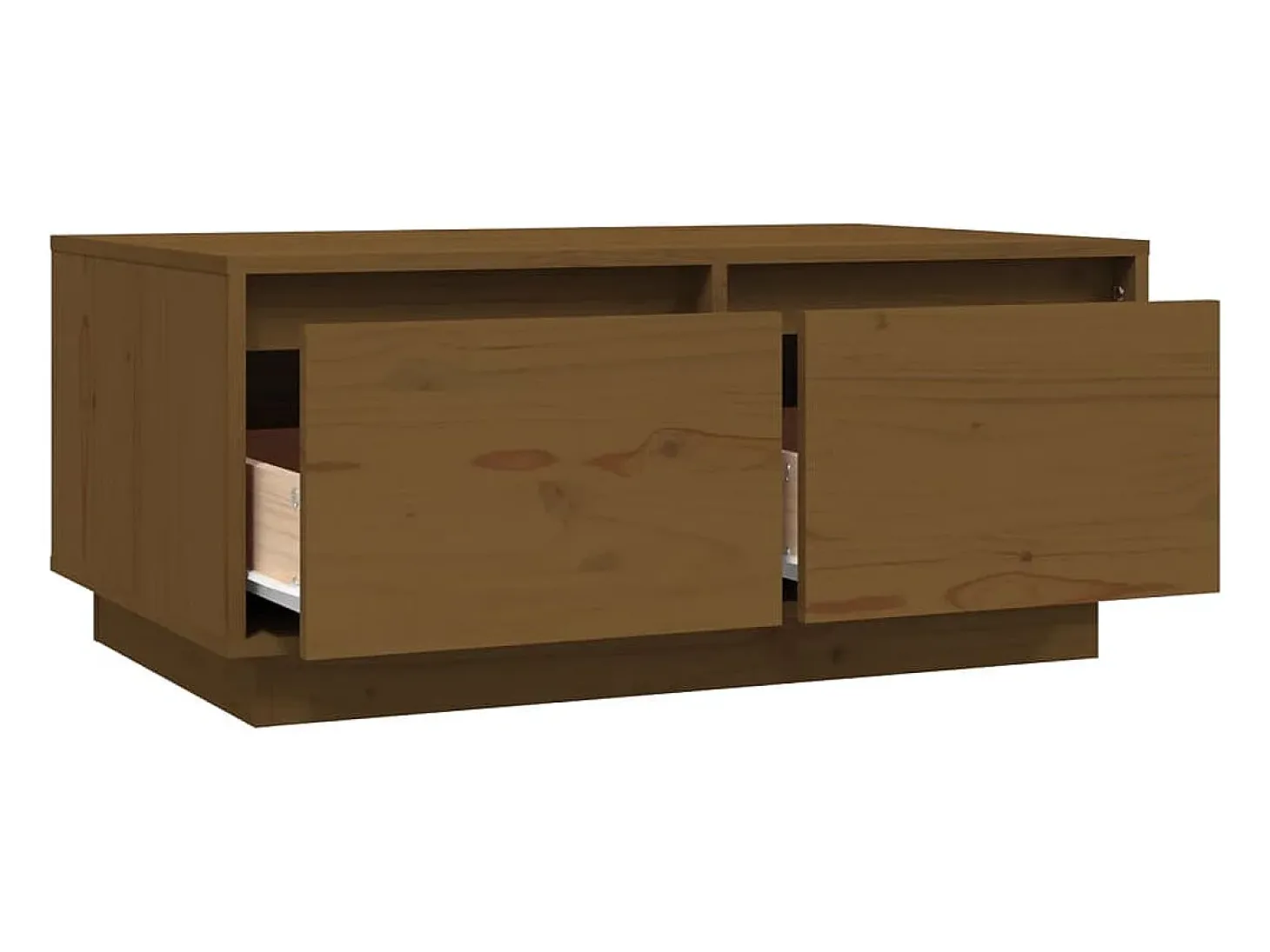 Mesa de centro madera maciza de pino marrón miel 80x50x35 cm