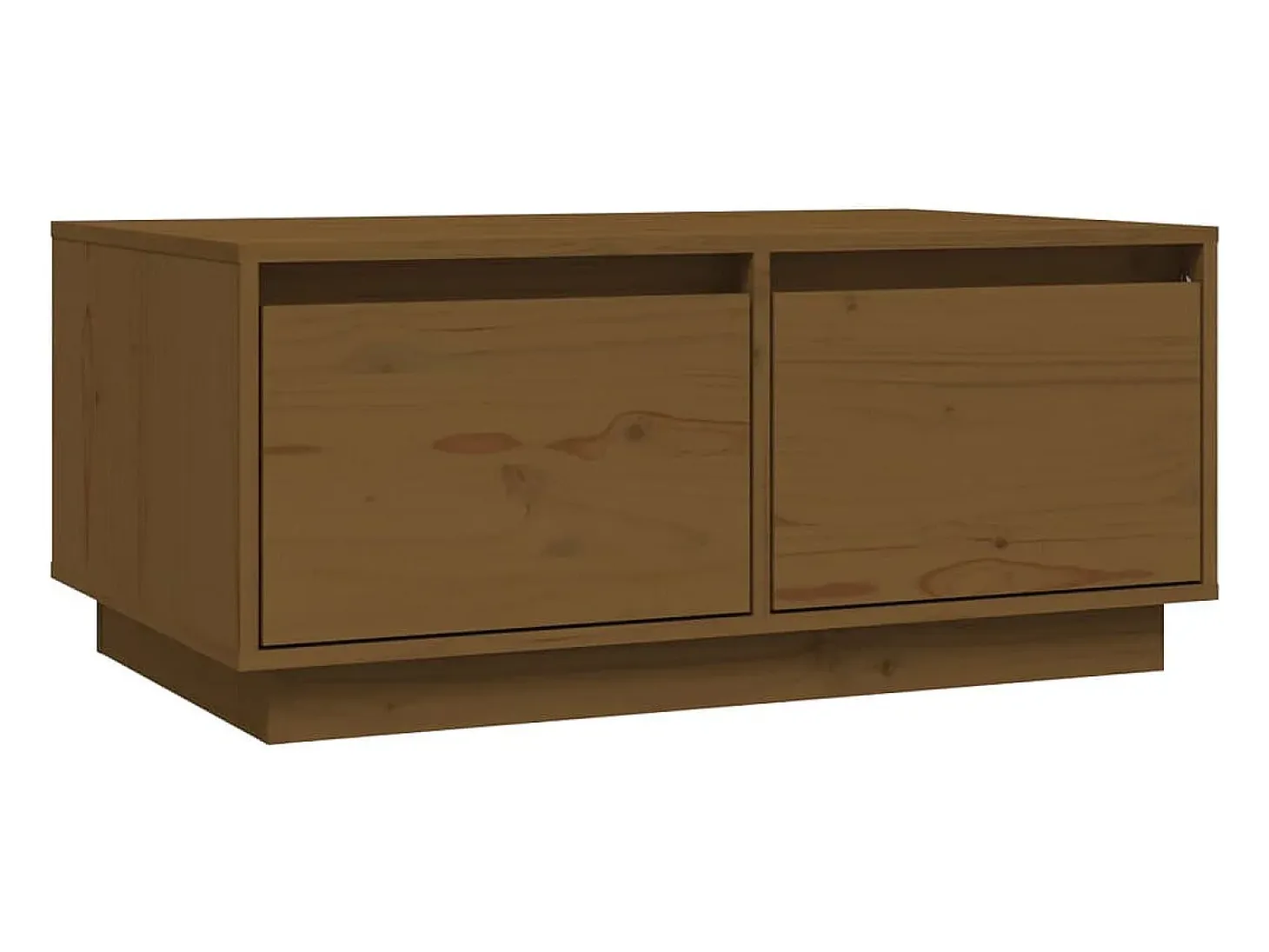 Mesa de centro madera maciza de pino marrón miel 80x50x35 cm