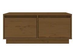 Mesa de centro madera maciza de pino marrón miel 80x50x35 cm