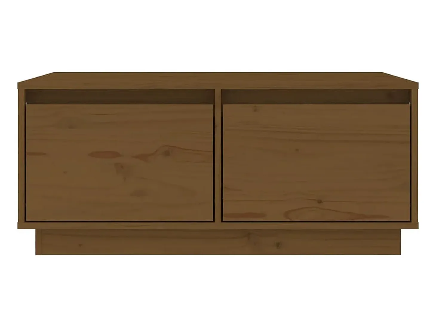 Mesa de centro madera maciza de pino marrón miel 80x50x35 cm