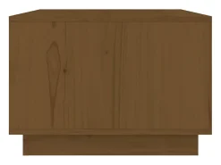 Mesa de centro madera maciza de pino marrón miel 80x50x35 cm