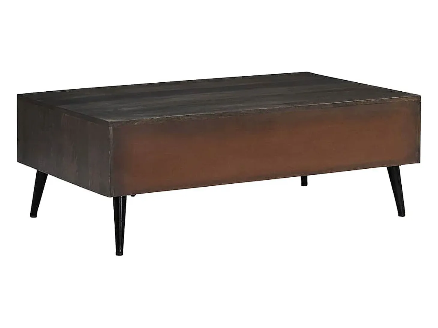 Mesa de centro madera maciza de mango 100x60x35 cm