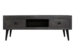 Mesa de centro madera maciza de mango 100x60x35 cm