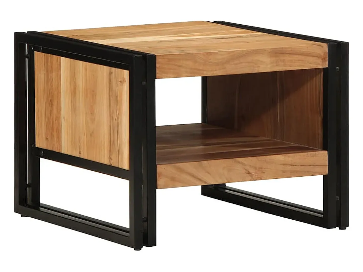 Mesa de centro madera maciza de acacia 50x50x38 cm