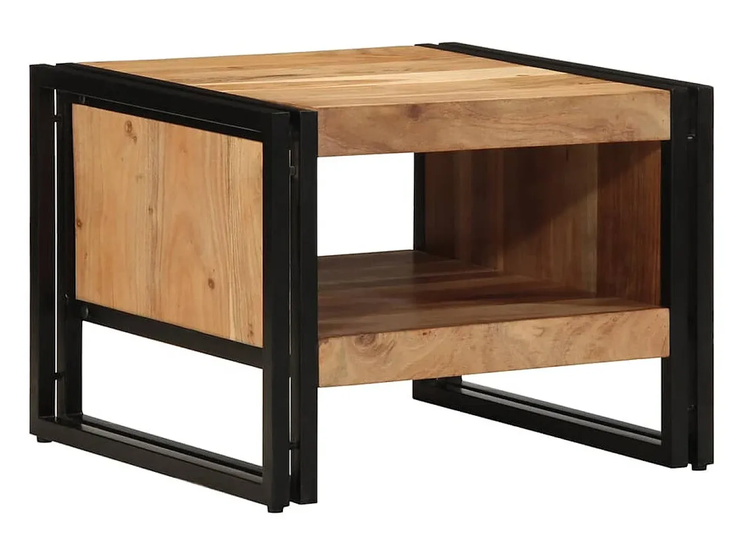 Mesa de centro madera maciza de acacia 50x50x38 cm