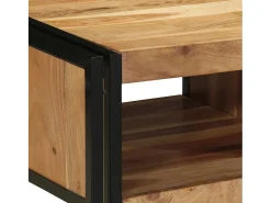 Mesa de centro madera maciza de acacia 50x50x38 cm