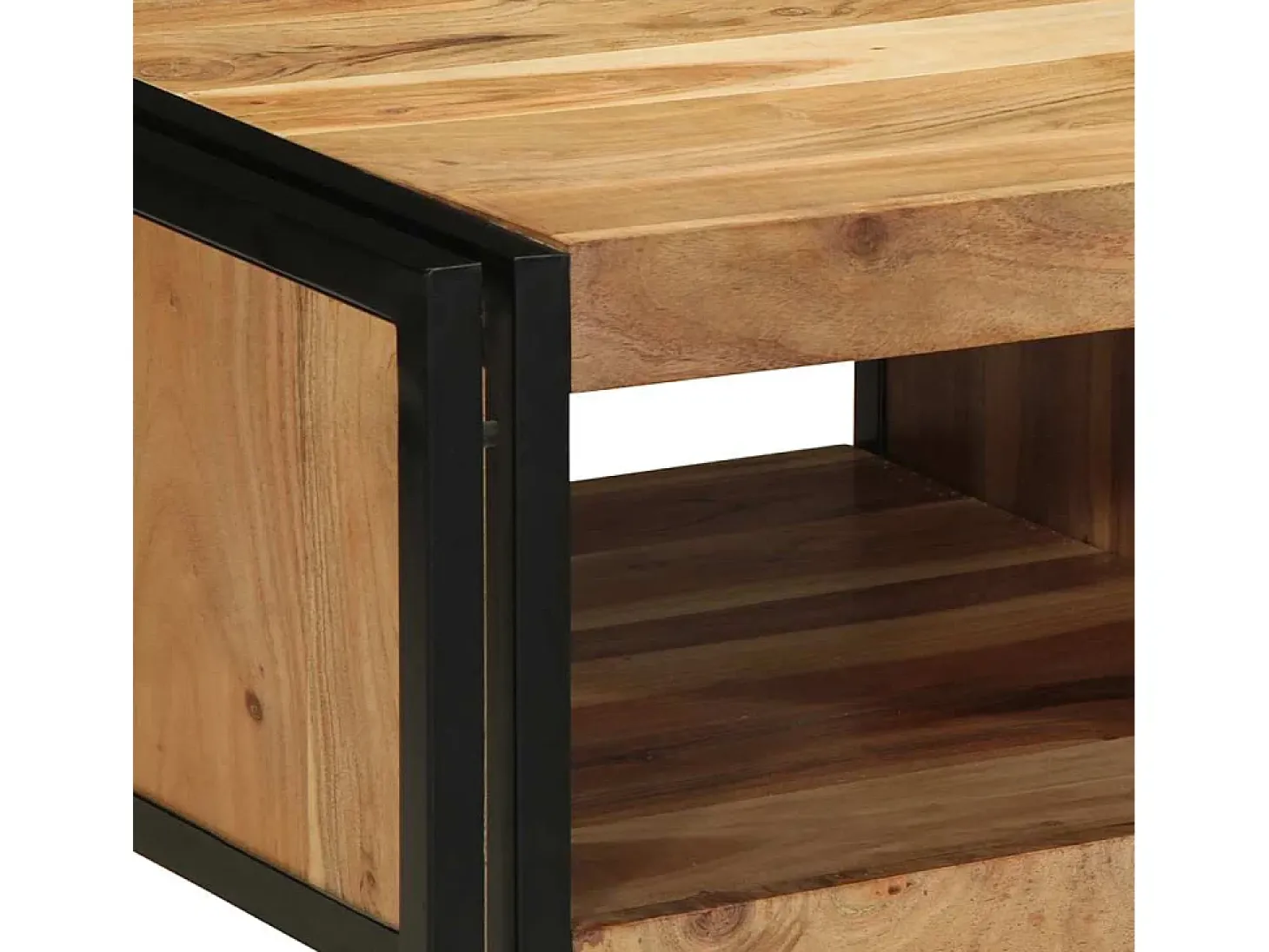 Mesa de centro madera maciza de acacia 50x50x38 cm