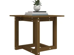 Mesa de centro madera maciza de pino marrón miel 50x50x45 cm ES23461