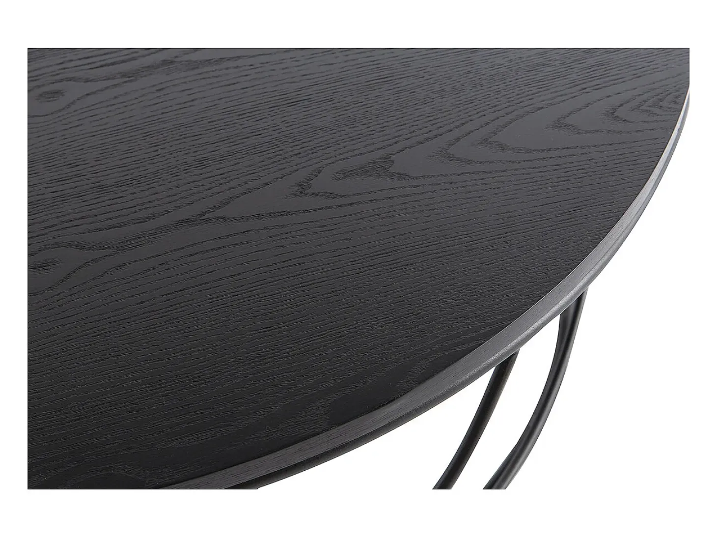 Mesa de centro madera negra y metal negro D80 x A30 cm LACE